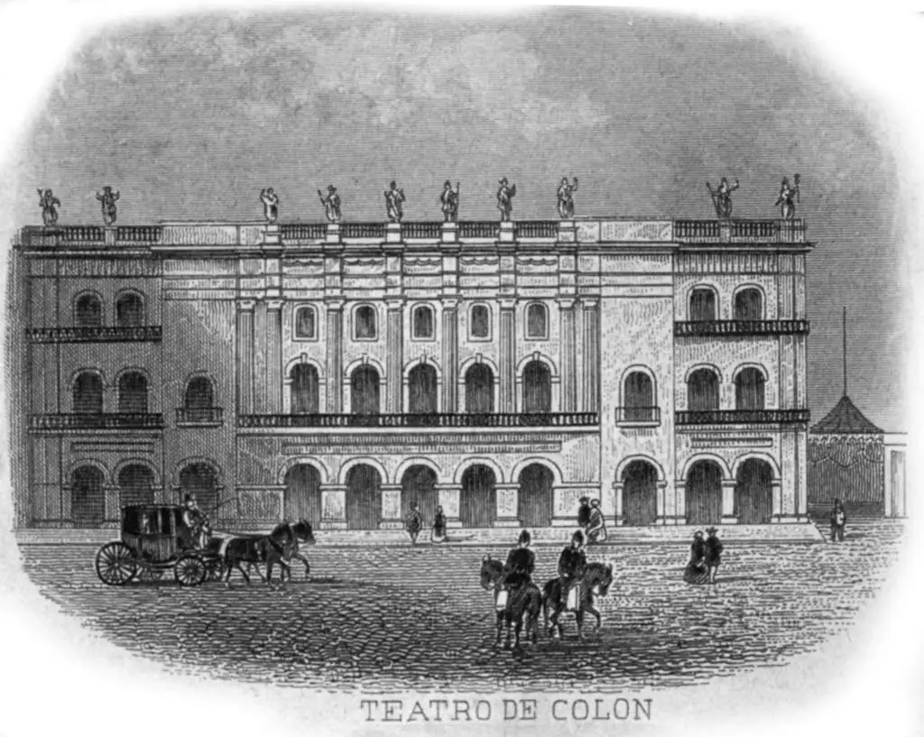 El teatro Colón en 1882