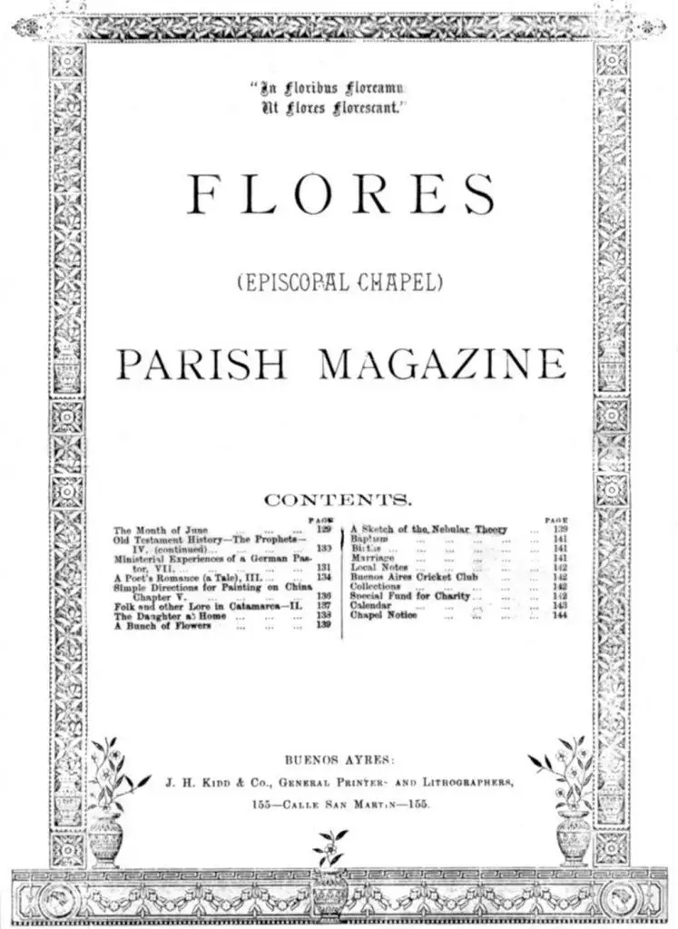 The Flores Parish Magazine - La primera revista publicada en San José de Flores