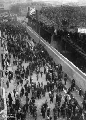Estadio de San Lorenzo, "viejo gasómetro". San Lorenzo de Almagro vs. Boca Junior.