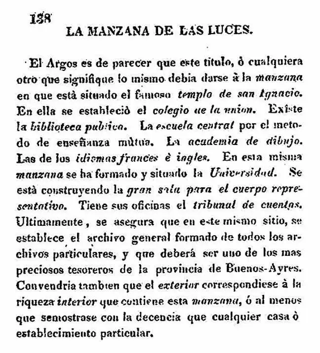 ¿Por qué Manzana de las Luces?